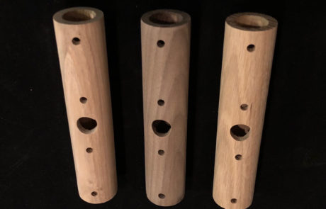 Three Turned Wood Tubes