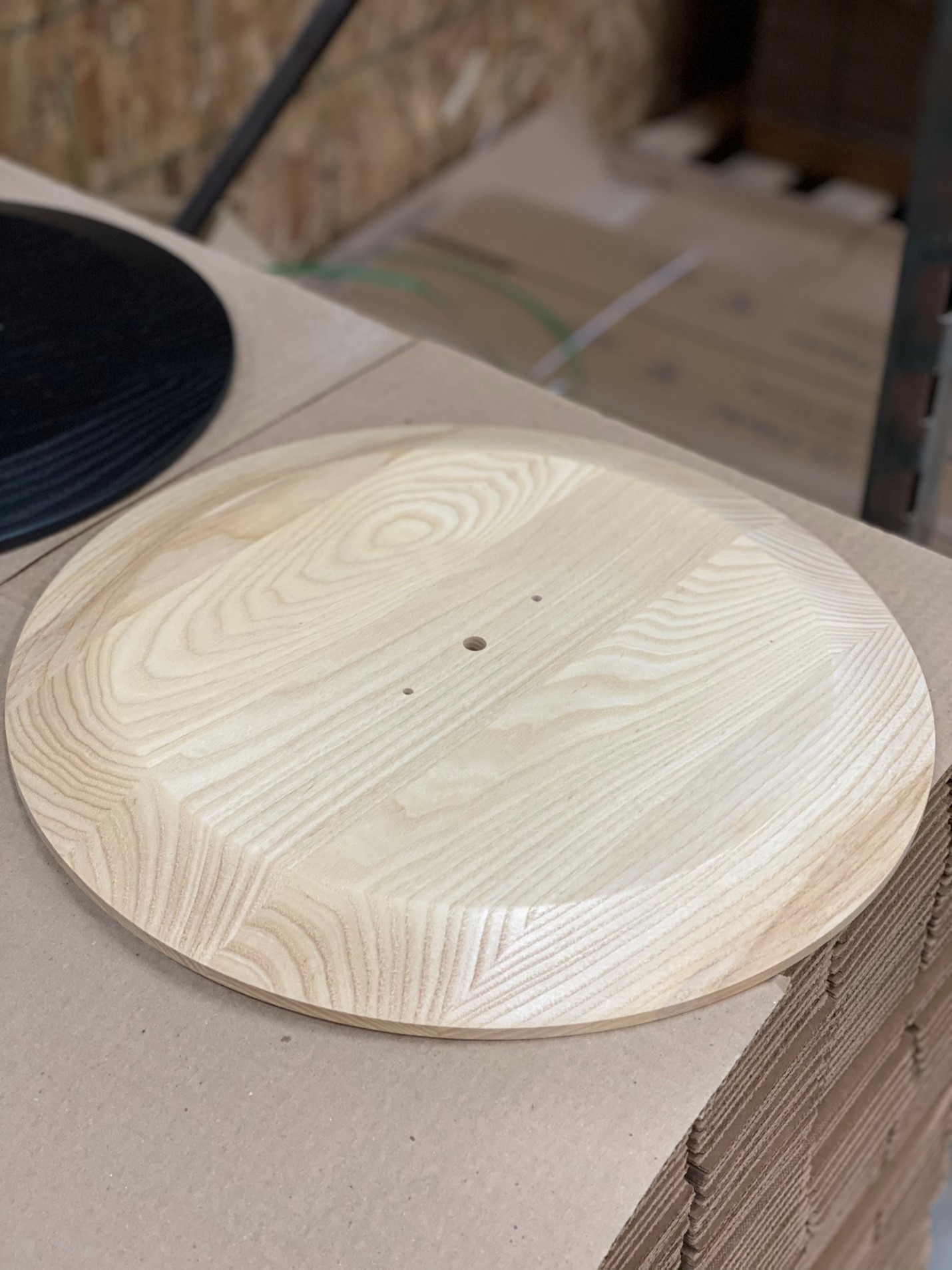 CNC-Machined Ash Medallion with Hand-Rubbed Finish Laminated ash wood medallion with CNC-machined profile and smooth hand-rubbed surface.